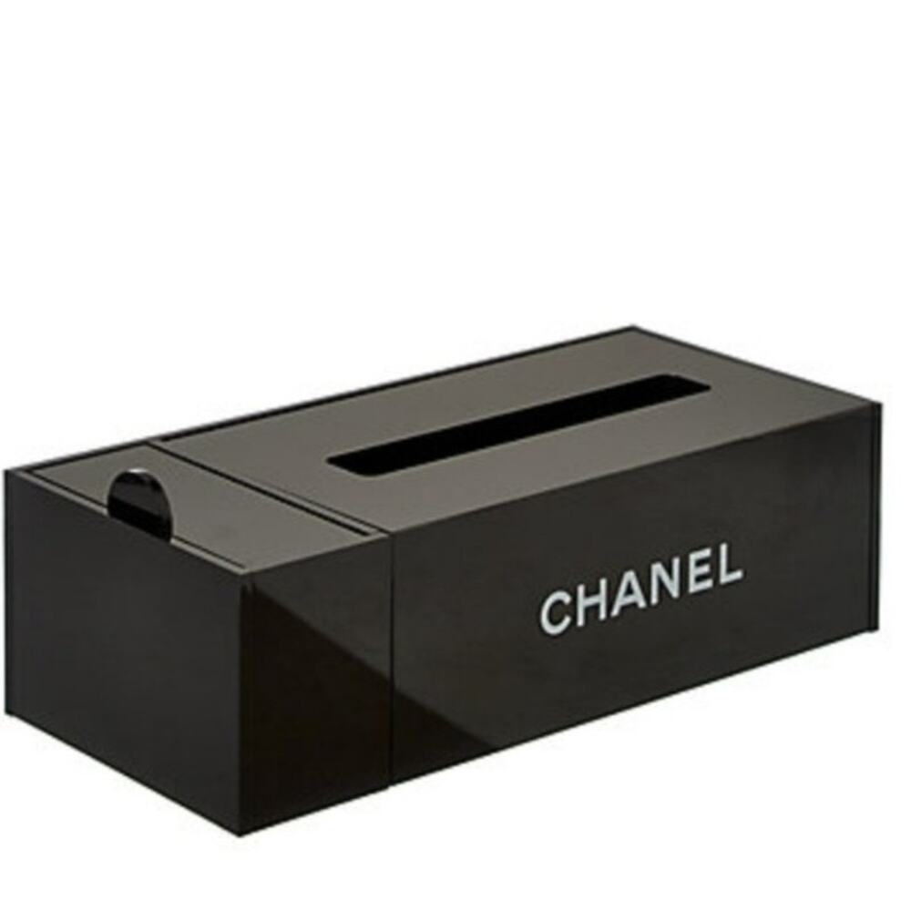 CHANEL Black Acrylic Tissue Box